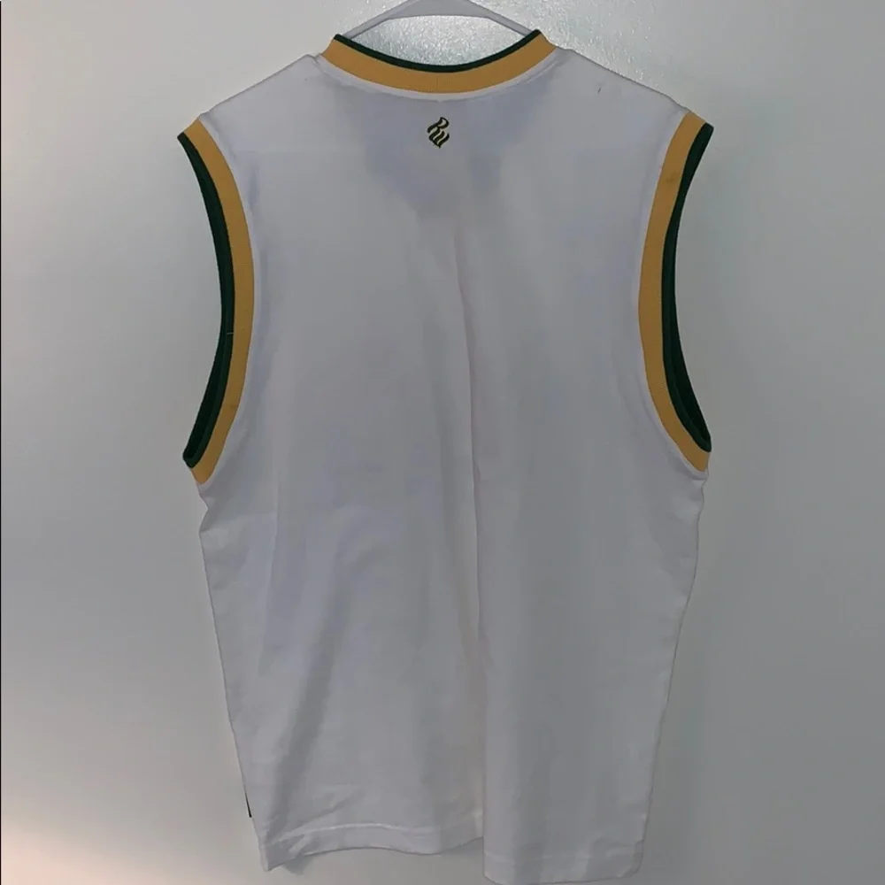 Vintage Boy’s Sz 18 Rocawear Tank top/Jersey green/white/yellow - Picture 3 of 6